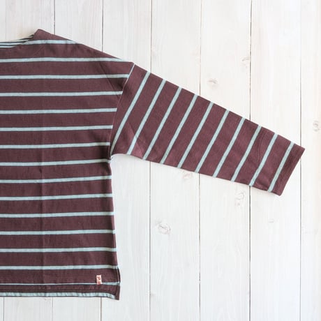 《 WOMEN 》 PONT DE CHALONS / レトロボーダー長袖プルオーバー ( ブラウン )