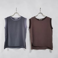 ノースリーブプルオーバー　グレー　ブラウン
