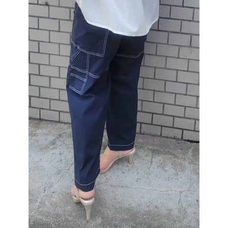 ステッチ`入りカーゴパンツ　ネイビー