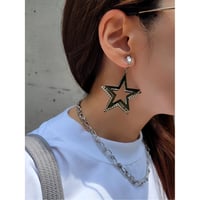 スターイヤリング　シルバー　ゴールド