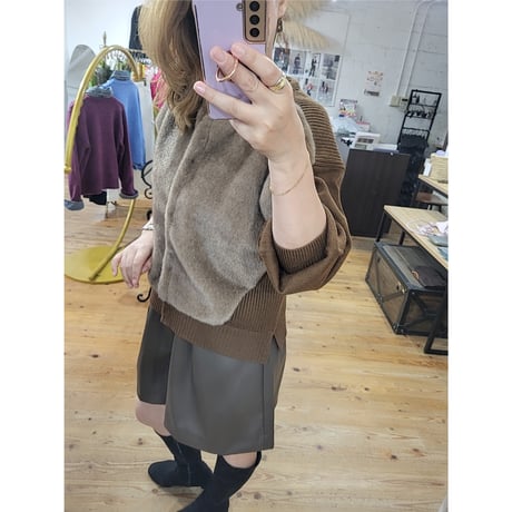 【エコレザーも登場！】ハイウエストタックショートパンツ　黒ブラック　ブラウン