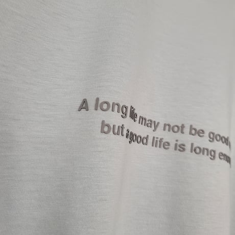 ショート丈ロゴTシャツ　サックス　チャコール