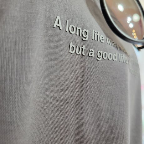 ショート丈ロゴTシャツ　サックス　チャコール