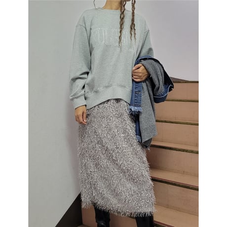 後ろファスナーロゴスウェット　グレー