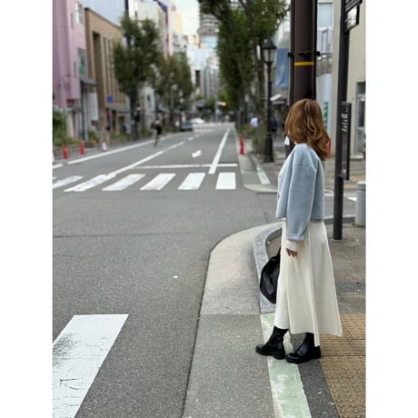 ノーカラーリバーシブルショートムートン　ミントグリーン