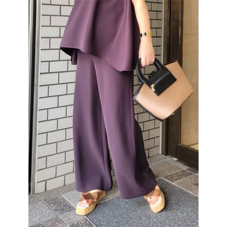 【セットアップ可能】ワイドパンツ　チャコール　ブラウン