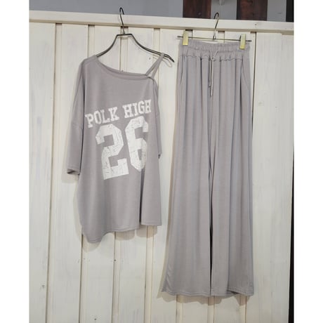 ワンショルダーTシャツセットアップ