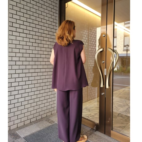 【セットアップ可能】ワイドパンツ　チャコール　ブラウン
