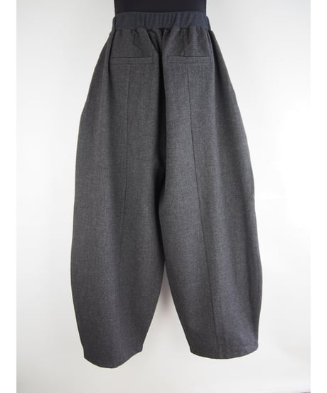 「ミックスウール起毛ツイル」ソフトバレルパンツ