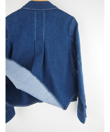 「STRETCH WASH DENIM」フェイクレイヤーシャツジャケット
