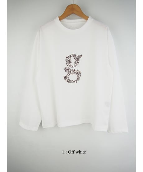 【日本製】「ソロナ風コットンボタニカル"ｇ"プリント」ティーシャツ
