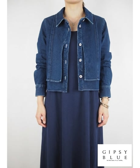 「STRETCH WASH DENIM」フェイクレイヤーシャツジャケット