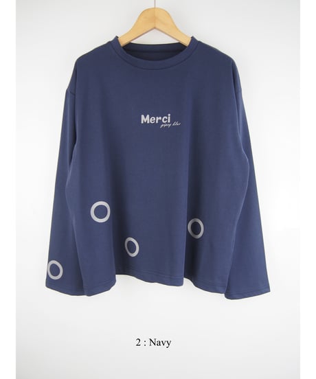 【日本製】「ソロナ風コットン" Mersi " リングプリント」ティーシャツ