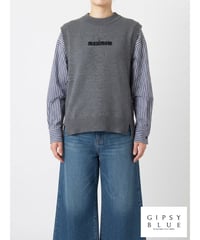 「ストレッチニット＋ストライプ」フェイクレイヤープルオーバー