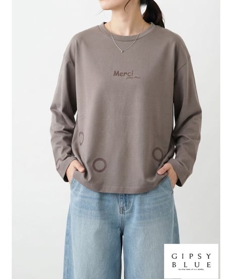 【日本製】「ソロナ風コットン" Mersi " リングプリント」ティーシャツ