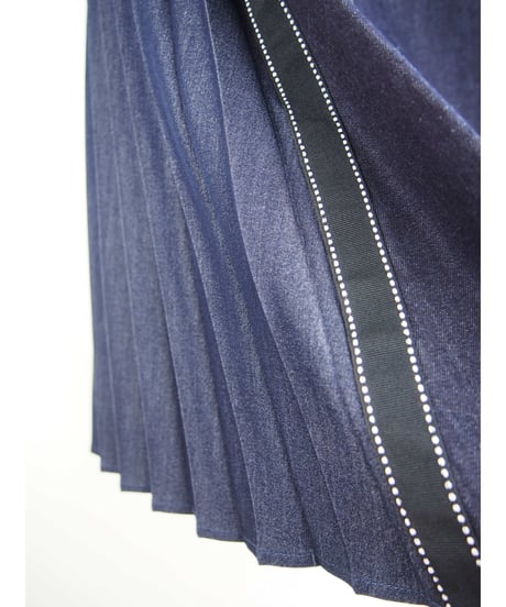 「WASH DENIM」バックプリーツフレアースカート