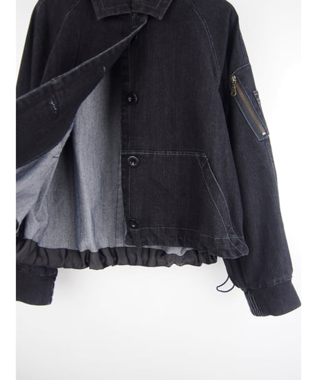 「STRETCH WASH DENIM」ラグランギャザージャケット