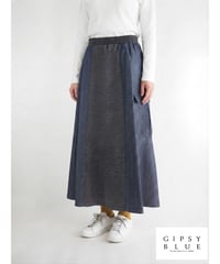 「コットンスムース＋デニムライン」フレアーカーゴスカート