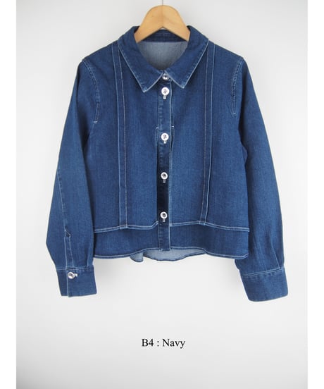「STRETCH WASH DENIM」フェイクレイヤーシャツジャケット