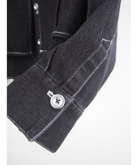 「STRETCH WASH DENIM」フェイクレイヤーシャツジャケット