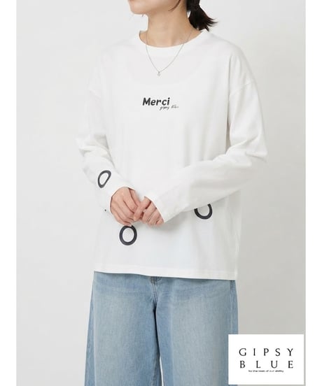 【日本製】「ソロナ風コットン" Mersi " リングプリント」ティーシャツ