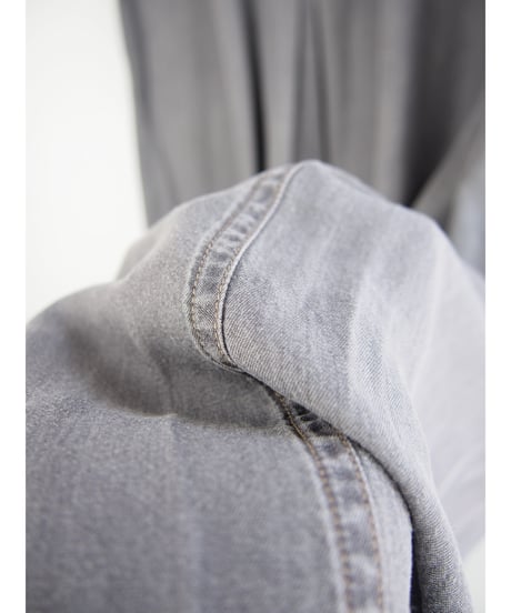 「接触冷感セルロース WASH DENIM」タックフレアーワンピース