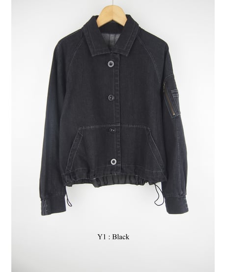「STRETCH WASH DENIM」ラグランギャザージャケット