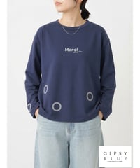 【日本製】「ソロナ風コットン" Mersi " リングプリント」ティーシャツ