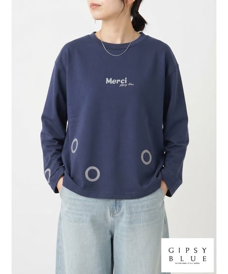 【日本製】「ソロナ風コットン" Mersi " リングプリント」ティーシャツ