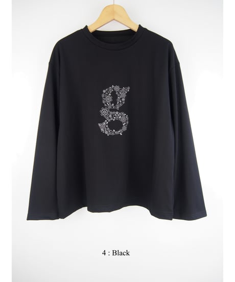 【日本製】「ソロナ風コットンボタニカル"ｇ"プリント」ティーシャツ