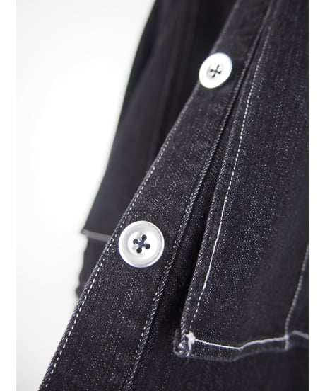 「STRETCH WASH DENIM」フェイクレイヤーシャツジャケット