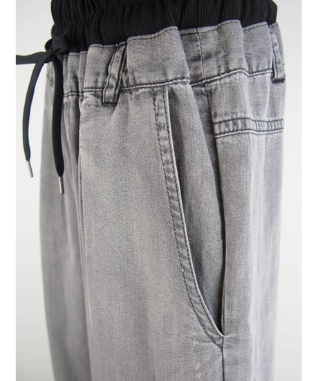 「セルロース WASH DENIM 」リブワイドパンツ