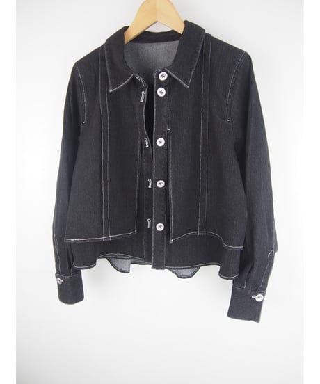 「STRETCH WASH DENIM」フェイクレイヤーシャツジャケット