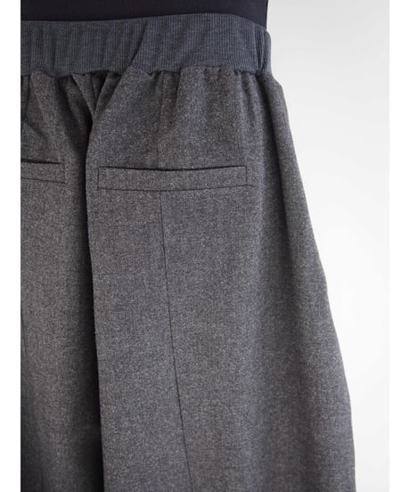 「ミックスウール起毛ツイル」ソフトバレルパンツ