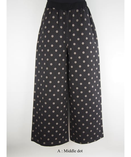 「STRETCH DOT DENIM」セミワイドパンツ