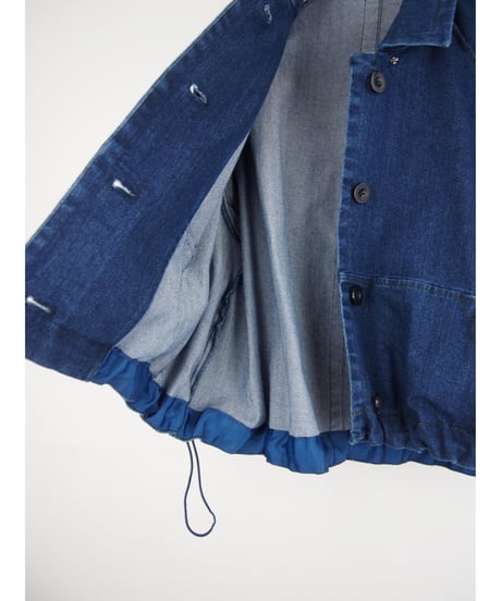 「STRETCH WASH DENIM」ラグランギャザージャケット
