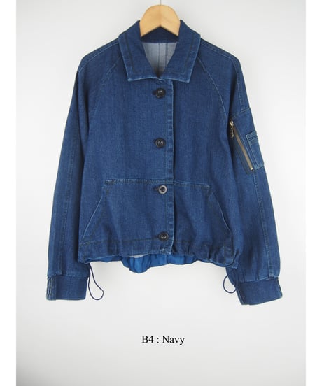 「STRETCH WASH DENIM」ラグランギャザージャケット