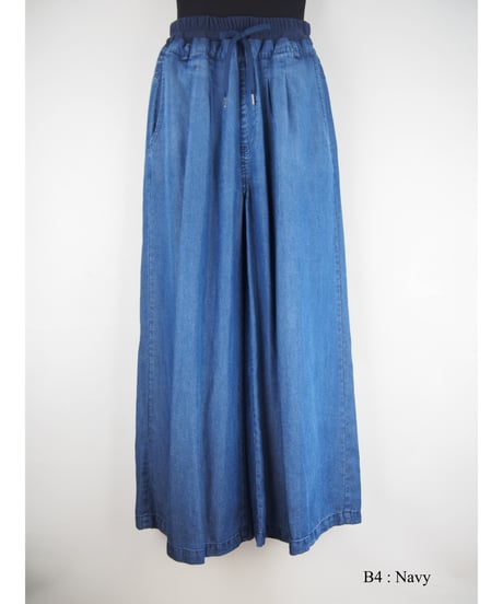 「セルロース WASH DENIM 」リブワイドパンツ