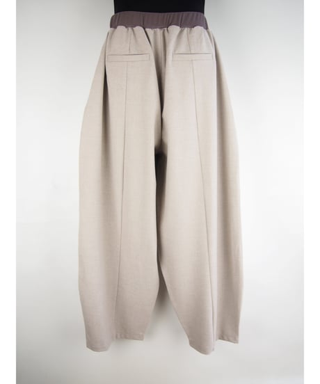 「ミックスウール起毛ツイル」ソフトバレルパンツ