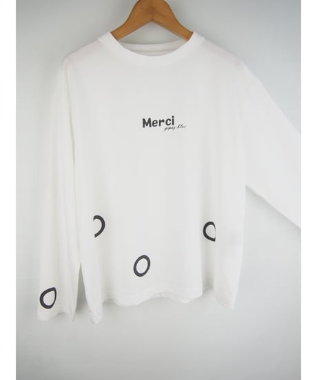 【日本製】「ソロナ風コットン" Mersi " リングプリント」ティーシャツ