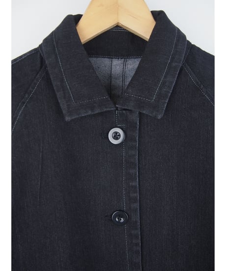 「STRETCH WASH DENIM」ラグランギャザージャケット