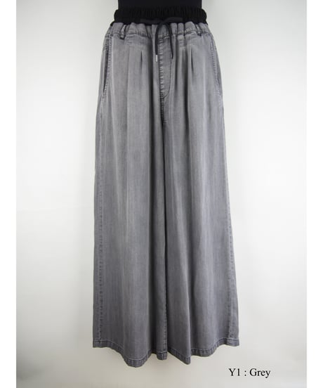 「セルロース WASH DENIM 」リブワイドパンツ