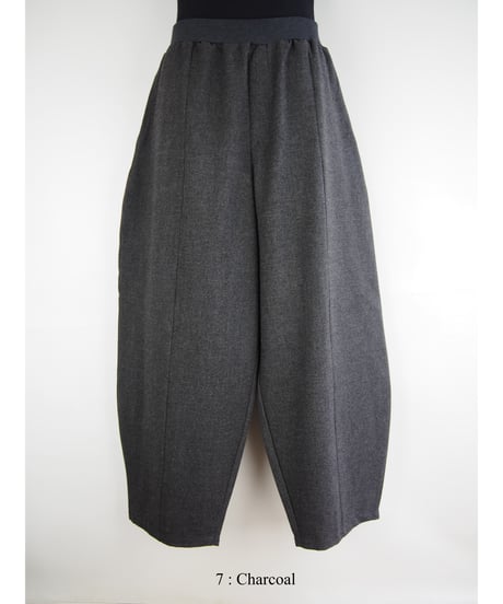 「ミックスウール起毛ツイル」ソフトバレルパンツ