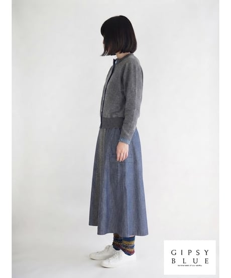 「コットンスムース＋デニムライン」カーディガン
