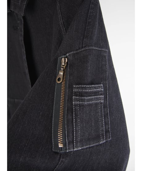 「STRETCH WASH DENIM」ラグランギャザージャケット
