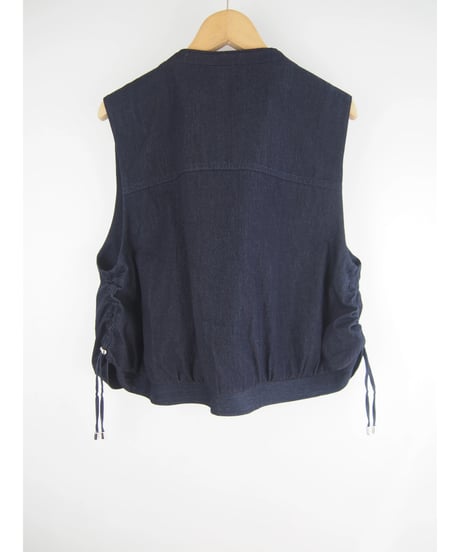 「WASH DENIM」サイドギャザーベスト