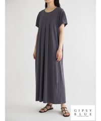 「接触冷感ポリエステルストレッチ」タックフレアーワンピース