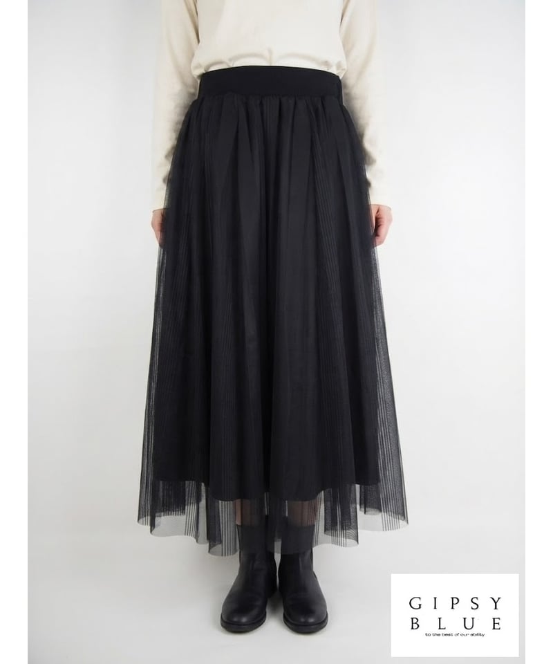  チュールスカート ブラック 3ストライプ ストライプチュール」フレアーレイヤースカート | GIPSY BLUE ONLINE STORE