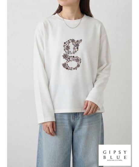 【日本製】「ソロナ風コットンボタニカル"ｇ"プリント」ティーシャツ