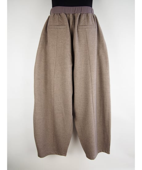 「ミックスウール起毛ツイル」ソフトバレルパンツ
